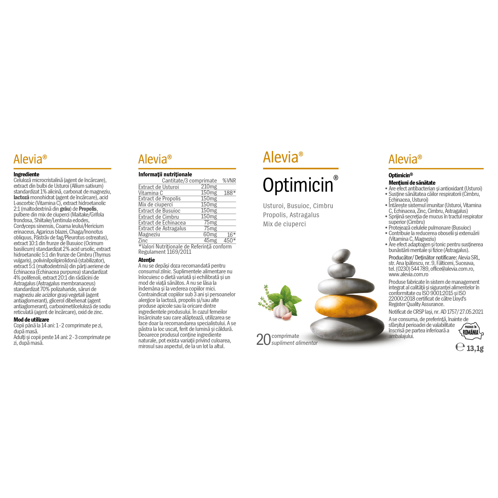 Optimin Optimicin 20 Comprimate - Alevia