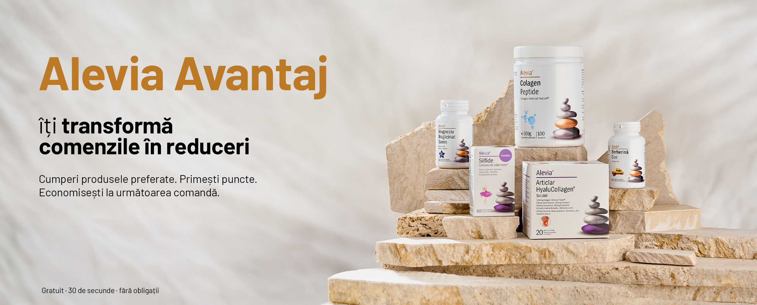 Alevia Avantaj - programul de loializare care te ajuta sa castigi puncte ce se vor transforma in reduceri la comenzile urmatoare, alevia.ro